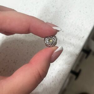 Pandora Silver and Gold Heart Ring